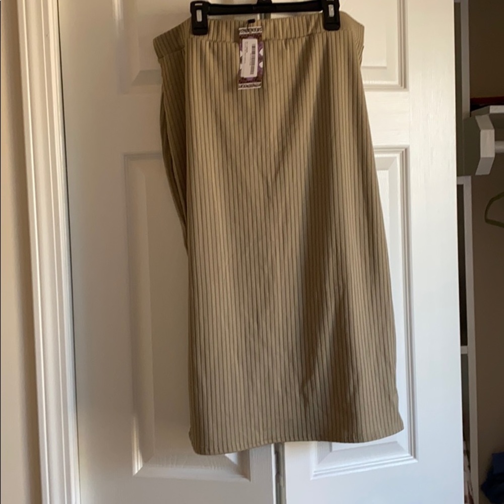 Rib midi skirt